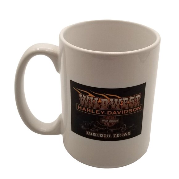 Harley Davidson Coffee Mug Wild West White Lubbock Texas - Picture 4 of 7